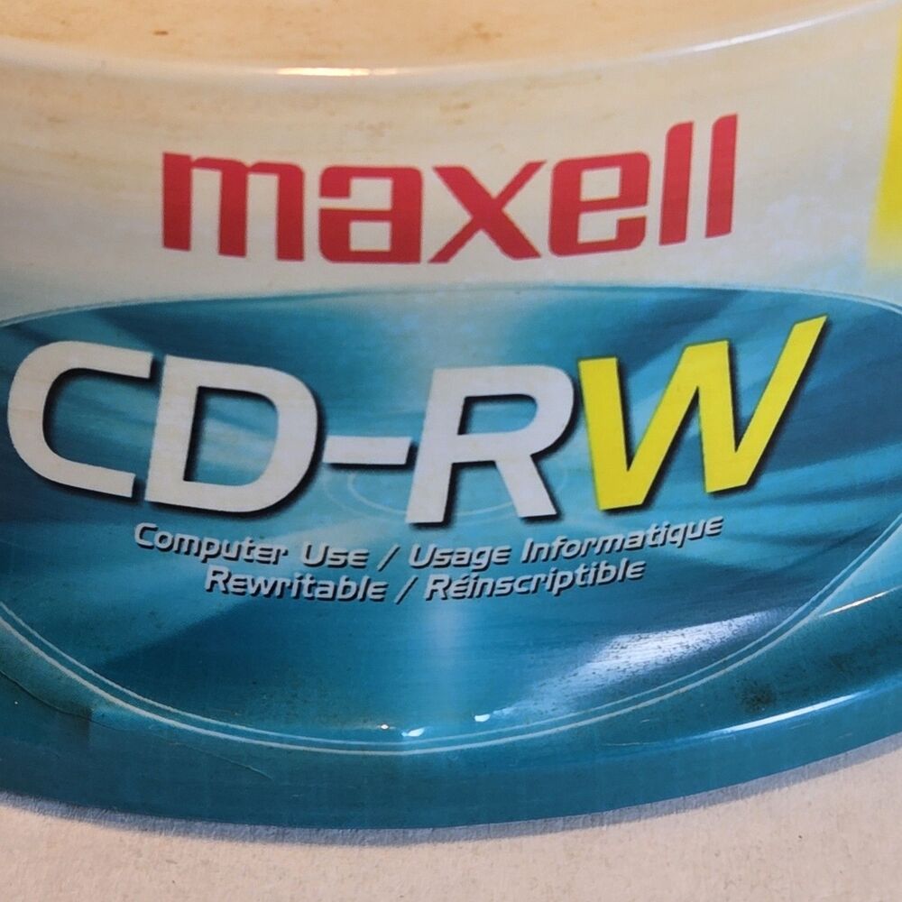 Maxell CD-RW Re-Writable 25 Pack  700MB  80 Min. - New In Sealed Packaging